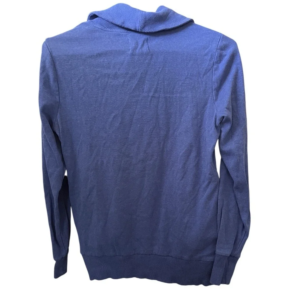 Banana Republic Blue Shawl Collar Sweatshirt Small Cotton Stretch Casual Top